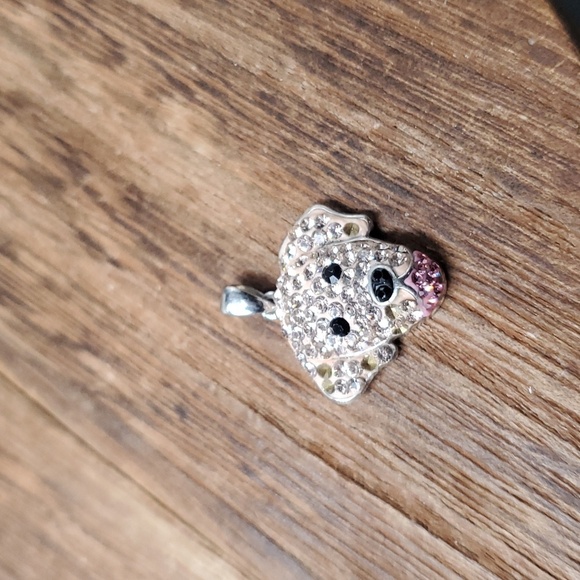 Sterling silver swarovski missing couple stones pendant doggy P204 - Picture 1 of 2